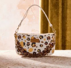 4 Pieces Wrangler Leopard Print Canvas Shoulder Bag with Chain Strap - Beige - Shoulder Bags & Messenger Bags