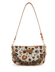 4 Pieces Wrangler Leopard Print Canvas Shoulder Bag with Chain Strap -Brown - Shoulder Bags & Messenger Bags