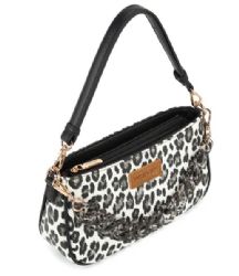 4 Pieces Wrangler Western Leopard Print Shoulder Bag with Chain Detail - Black - Shoulder Bags & Messenger Bags