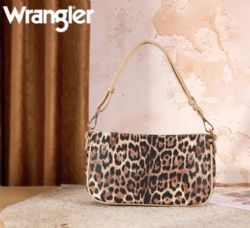 4 Pieces Wrangler Western Leopard Print Shoulder Bag With Chain Detail - Leopard - Shoulder Bags & Messenger Bags