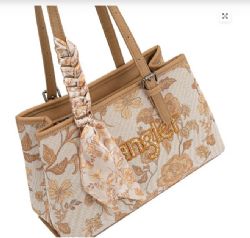 4 Pieces Wrangler Floral Printed Braided Scarf Tote/crossbody Bag - Gold - Tote Bags & Slings