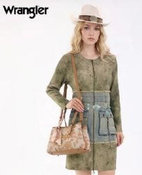 4 Pieces Wrangler Floral Printed Braided Scarf Tote/crossbody Bag - Gold - Tote Bags & Slings