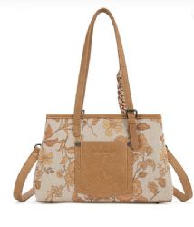 4 Pieces Wrangler Floral Printed Braided Scarf Tote/crossbody Bag - Gold - Tote Bags & Slings