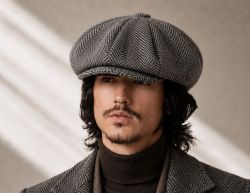 6 Pieces Herringbone Wool Big Applejack Newsboy Cap - Fedoras, Driver Caps & Visor