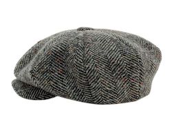 6 Pieces Herringbone Wool Big Applejack Newsboy Cap - Fedoras, Driver Caps & Visor