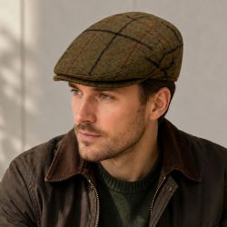 6 Pieces Brushed Slim Fit Wool Plaid Ivy Cap - Fedoras, Driver Caps & Visor