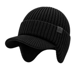12 Pieces Knit Beanie With Visor & Earflap Assorted Color - Fedoras, Driver Caps & Visor