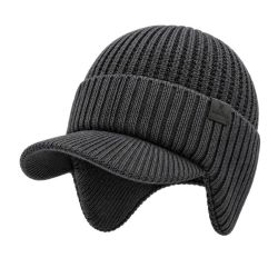12 Pieces Knit Beanie With Visor & Earflap Assorted Color - Fedoras, Driver Caps & Visor