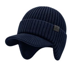 12 Pieces Knit Beanie With Visor & Earflap Assorted Color - Fedoras, Driver Caps & Visor
