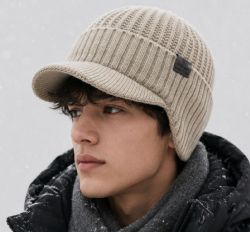 12 Pieces Knit Beanie With Visor & Earflap Assorted Color - Fedoras, Driver Caps & Visor