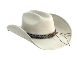 6 Pieces Poly Felt Western Cowboy Hat W/ Decoration Band Beige - Cowboy & Boonie Hat