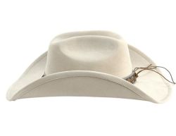 6 Pieces Poly Felt Western Cowboy Hat W/ Decoration Band Beige - Cowboy & Boonie Hat