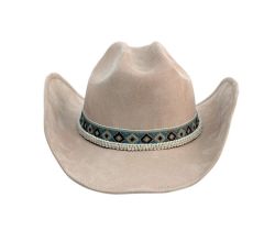 6 Pieces Poly Felt Western Cowboy Hat W/ Decoration Band Pink - Cowboy & Boonie Hat