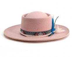 6 Pieces Wide Brim Fashion Fedora With Braided Band Beige Indi Pink - Fedoras, Driver Caps & Visor