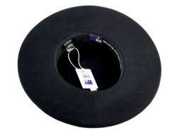 6 Pieces Wool Felt Teardrop Fedora Hats With Curled Brim & Leather Trim Band Black - Fedoras, Driver Caps & Visor