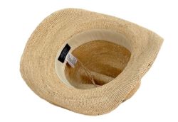 6 Pieces Natural Raffia Straw Cowboy Hats With Band - Cowboy & Boonie Hat