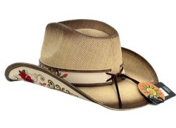 6 Pieces Western Cowboy Hats W/design Badge &trim Band - Cowboy & Boonie Hat