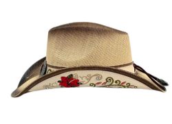6 Pieces Western Cowboy Hats W/design Badge &trim Band - Cowboy & Boonie Hat