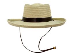12 Pieces Up Brim Paper Straw Fedora Hats With Leather Band & Chin Straps - Fedoras, Driver Caps & Visor