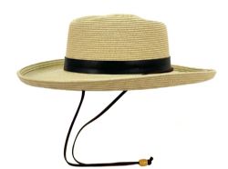 12 Pieces Up Brim Paper Straw Fedora Hats With Leather Band & Chin Straps - Fedoras, Driver Caps & Visor