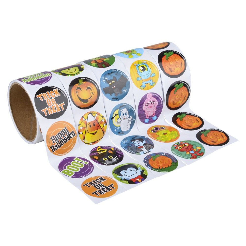 20000 pieces Halloween Roll Sticker Asst 500pcs/unit - Halloween
