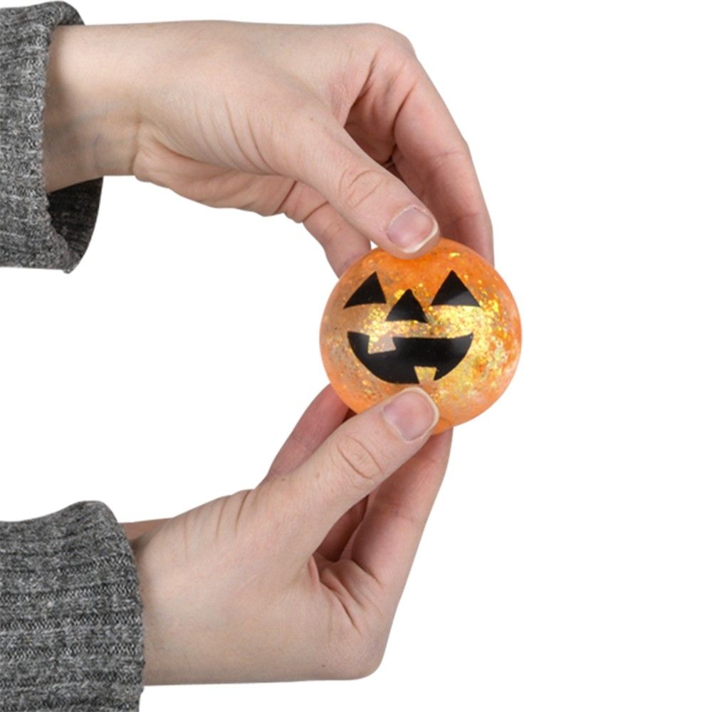 72 Pieces 2.4" Jack O Lantern Squeezy Sugar Ball 12ct - Slime & Squishees