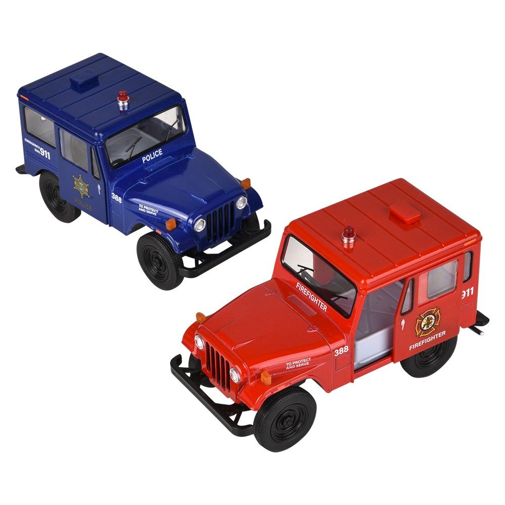 72 pieces 5" DiE-Cast Pull Back 1971 Jeep DJ-5b Police/firefighter - Car, Planes, Trains & Bikes