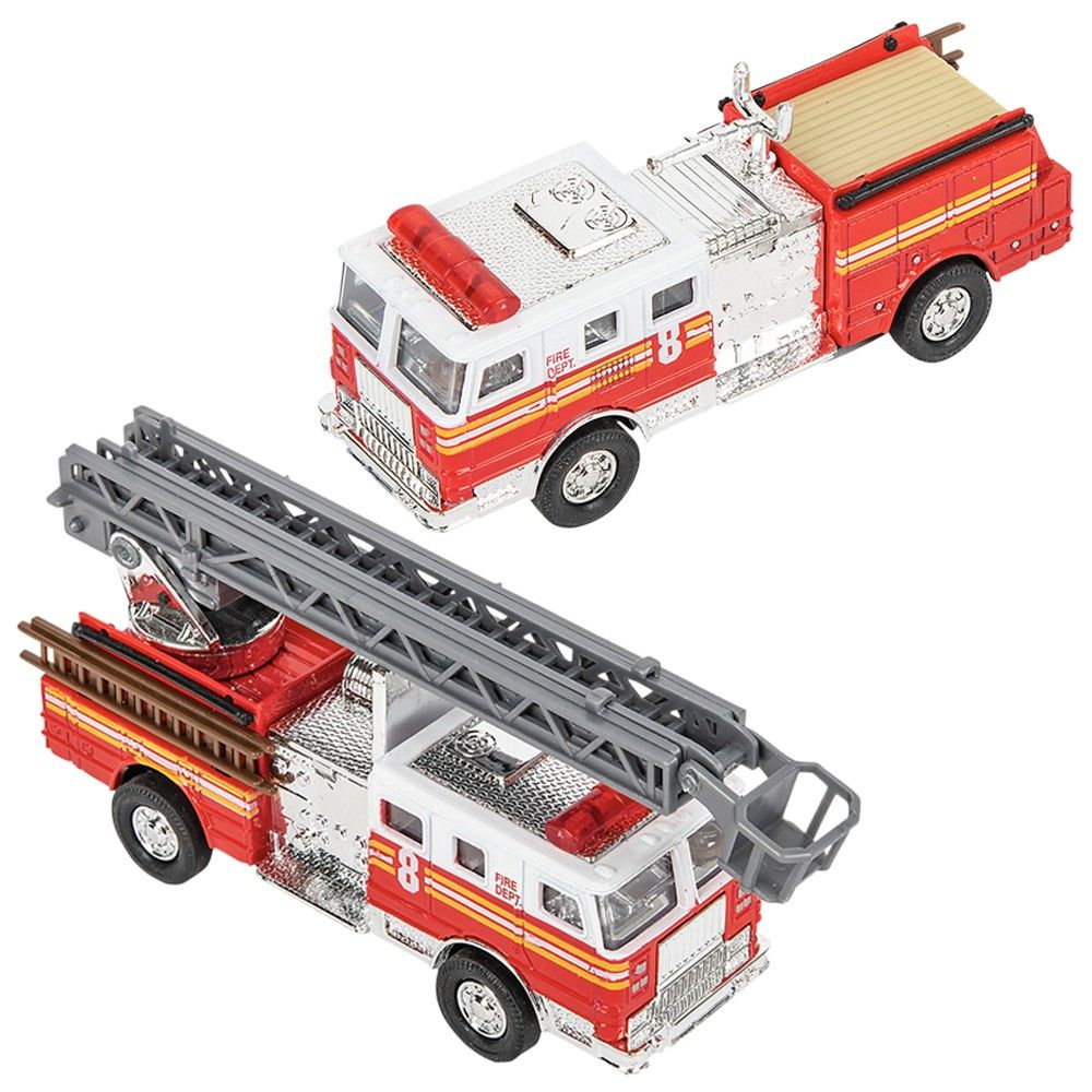 144 pieces 5.5 Inch DiE-Cast Pull Back Fire Truck - Car, Planes, Trains & Bikes