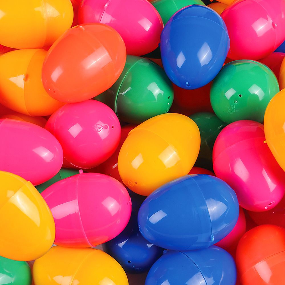 1000 pieces of 2.5" Hinged Plastic Easter Eggs