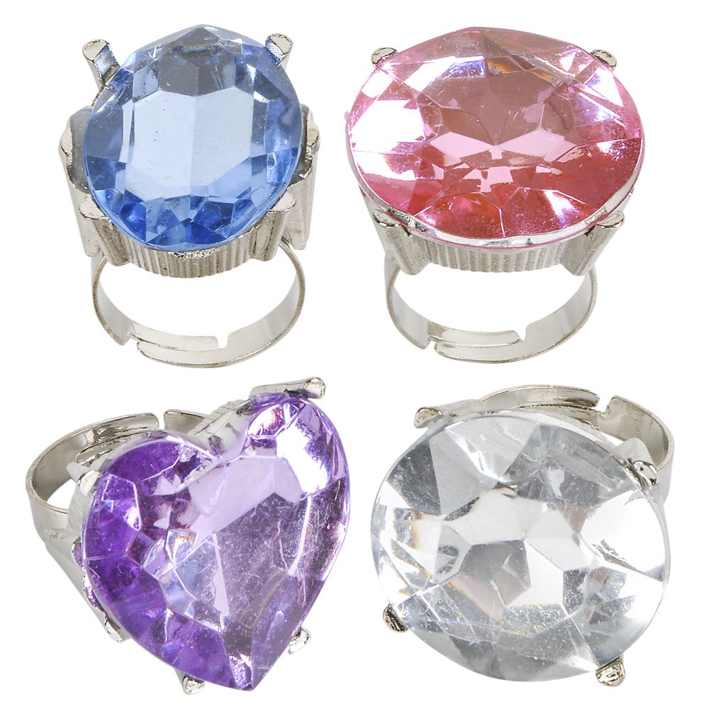 288 pieces Giant Faux Diamond Ring 1" - Rings