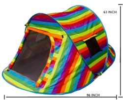 2 Pieces Rainbow Pop Up Camping Tent - Camping Gear