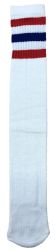 Yacht & Smith Men's 28 Inch Cotton Tube Sock White With Stripes Size 10-13