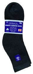 60 Wholesale Yacht & Smith Women's Diabetic Cotton Ankle Socks Soft NoN-Binding Comfort Socks Size 9-11 Black