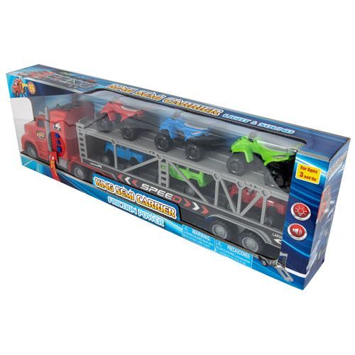 16 pieces of LighT-Up Friction Powered King SemI-Truck With Music - 7 Piece Set