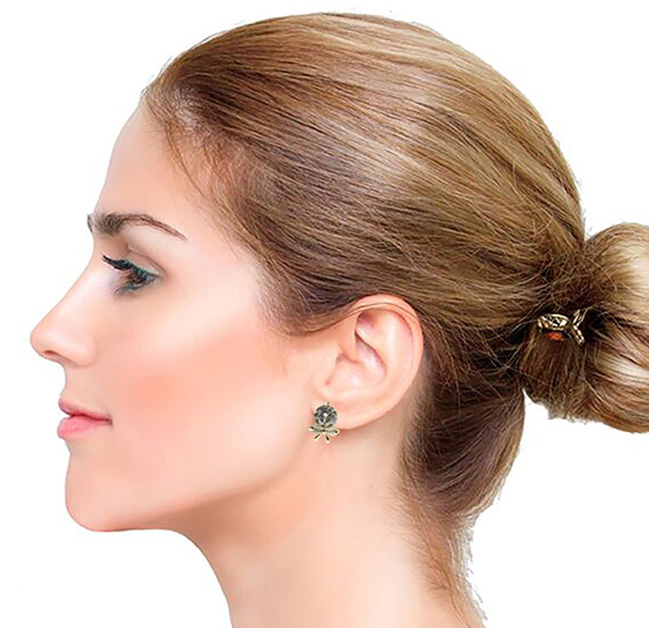 60 Wholesale Gold Tone Cubic Zirconia Stud Earrings