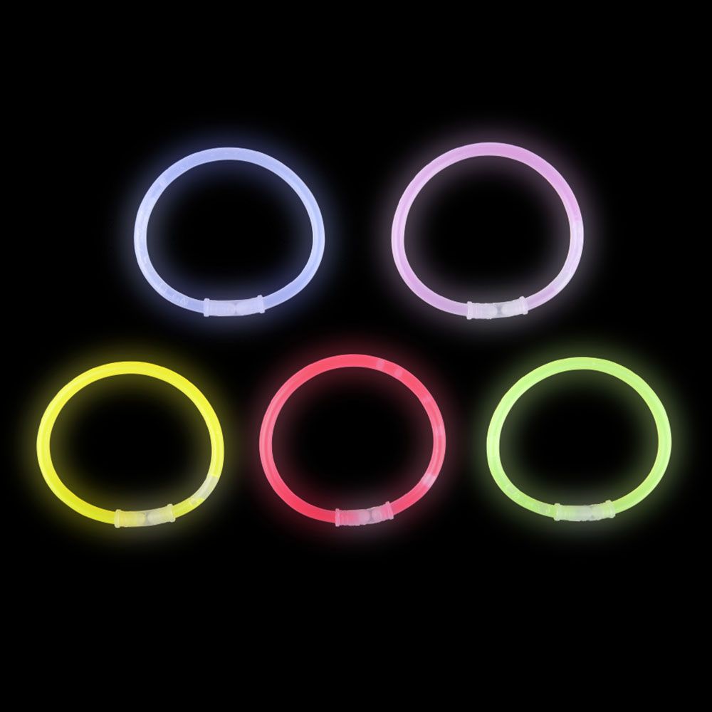 1000 pieces 8" 5mm Assorted Color Glow Bracelets - Glow in the Dark