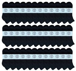 36 Pairs Yacht & Smith Men's Cotton Quarter Ankle Sport Socks Size 10-13 Solid Black - Mens Ankle Sock