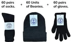 Yacht & Smith Bundle Care Combo Pack, Wholesale Hats Glove, Socks 180pcs Womens
