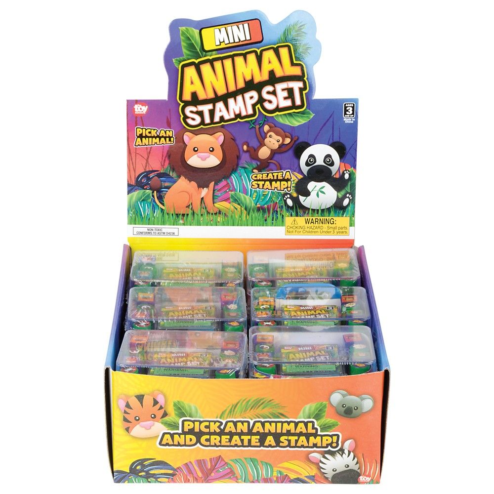 144 pieces Mini Animal Stamp Set 3x2 Inch - Craft Tools