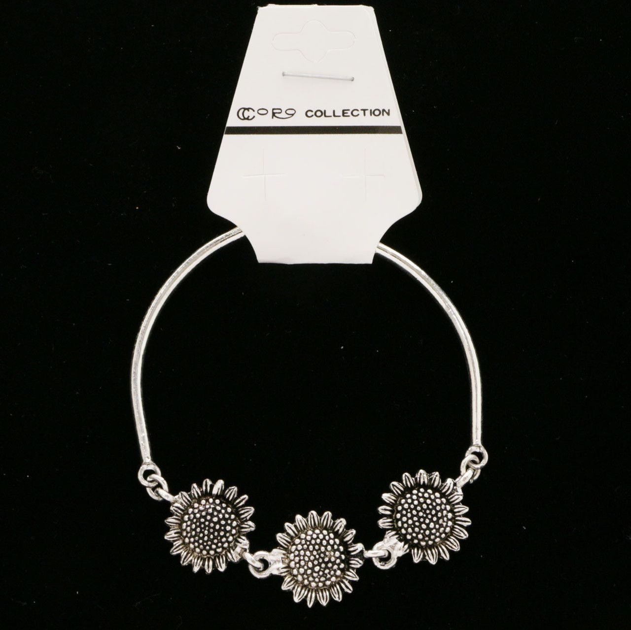 60 Wholesale Silvertone Cast Bracelet With Silvertone Cast Sunflowers