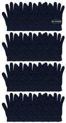 24 Units of Yacht & Smith Unisex Black Magic Gloves - Knitted Stretch Gloves