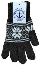 240 Pairs Yacht & Smith Snowflake Print Mens Winter Gloves With Stretch Cuff - Knitted Stretch Gloves