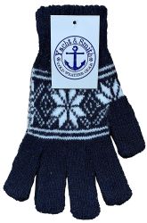 120 of Yacht And Smith Women's Winter Gloves In Assorted Snowflake Print