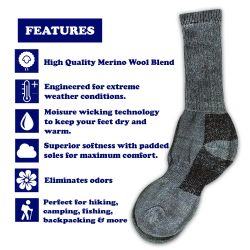 4 of Yacht & Smith Women's Terry Lined Merino Wool Thermal Boot Socks