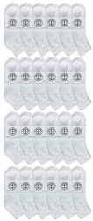 24 Pairs Yacht & Smith Men's King Size Cotton Terry Low Cut Ankle Socks Size 13-16 Solid White - Big And Tall Mens Ankle Socks