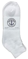 24 Pairs Yacht & Smith Men's King Size Cotton Terry Low Cut Ankle Socks Size 13-16 Solid White - Big And Tall Mens Ankle Socks