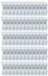 60 of Yacht & Smith Kid's Cotton Terry Cushioned White Crew Socks
