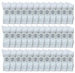36 of Yacht & Smith Kid's Cotton Terry Cushioned White Crew Socks