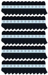 60 Units of Yacht & Smith Kids Cotton Quarter Ankle Socks In Black Size 4-6 - Boys Ankle Sock