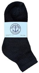 12 Pairs Yacht & Smith Kids Cotton Quarter Ankle Socks In Black Size 4-6 - Boys Ankle Sock